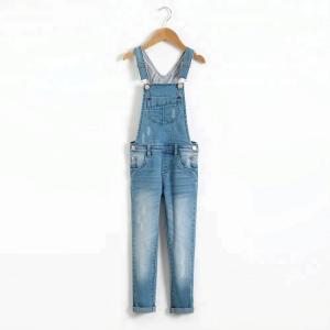 China Fashion Kids Denim Clothes Adjustable Shoulder Strap Overall Denim Jeans For Girls wholesale