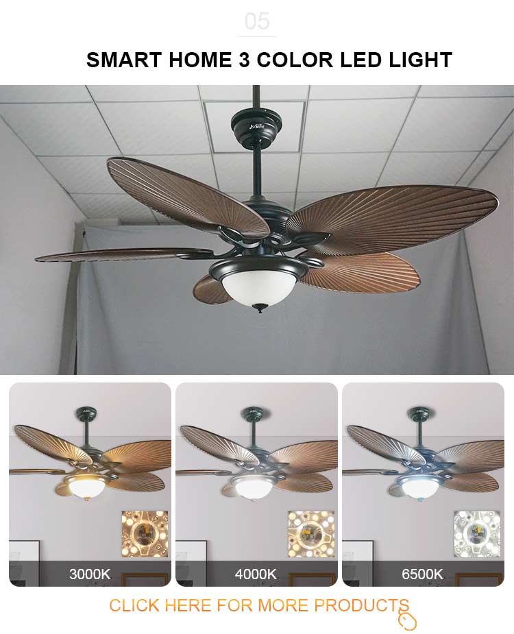 Hotel Decorative 56 Inch Ceiling Fan with Light and Remote Control in Traditional Style