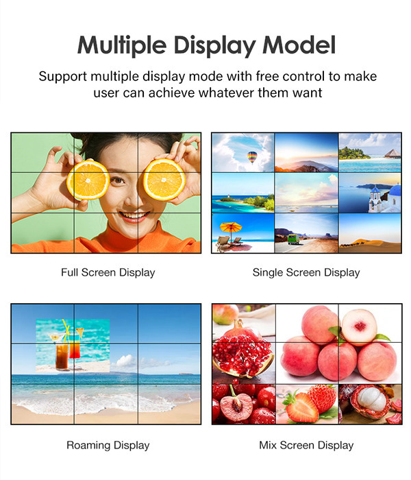 4K 55 Inch Lcd Video Screen Led Panel Tv Wall 3x3 Wall Mount Smart Display
