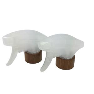 China 28mm eco natural bamboo collar trigger sprayer wooden mini mist water pump wholesale