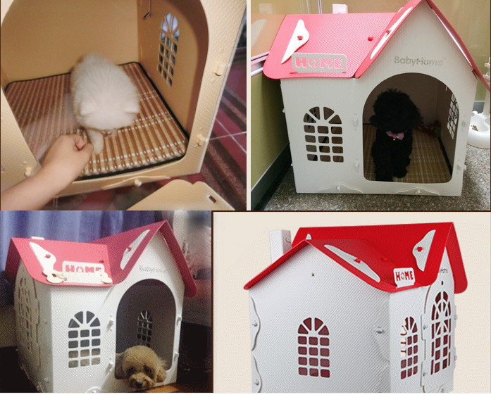 Summer Pet 022 Removable Deluxe Bungalow Villa, Teddy Dog Breathable Dog House Wholesale Color: Pink, White Red, Rice