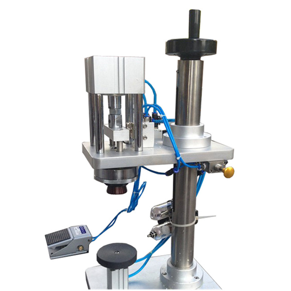 Pneumatic Automatic Perfume Bottle Crimping Machine For Metal Cap Press