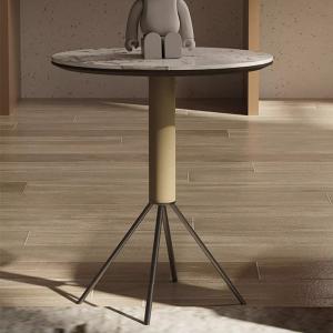 China Living Room Stainless Steel Side Table With Brushed Gun Black Ceramic Top wholesale