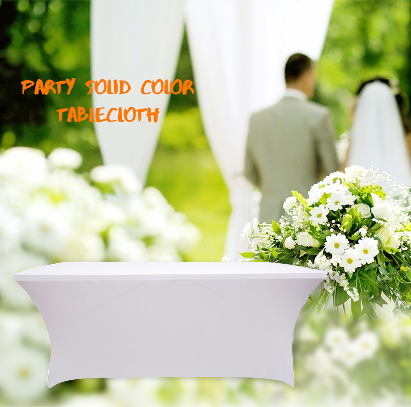 Wedding Party Stretch Tablecloth Rectangular Spandex Lycra Table Cover Tight Fit Fitted Tablecloth for party decoration