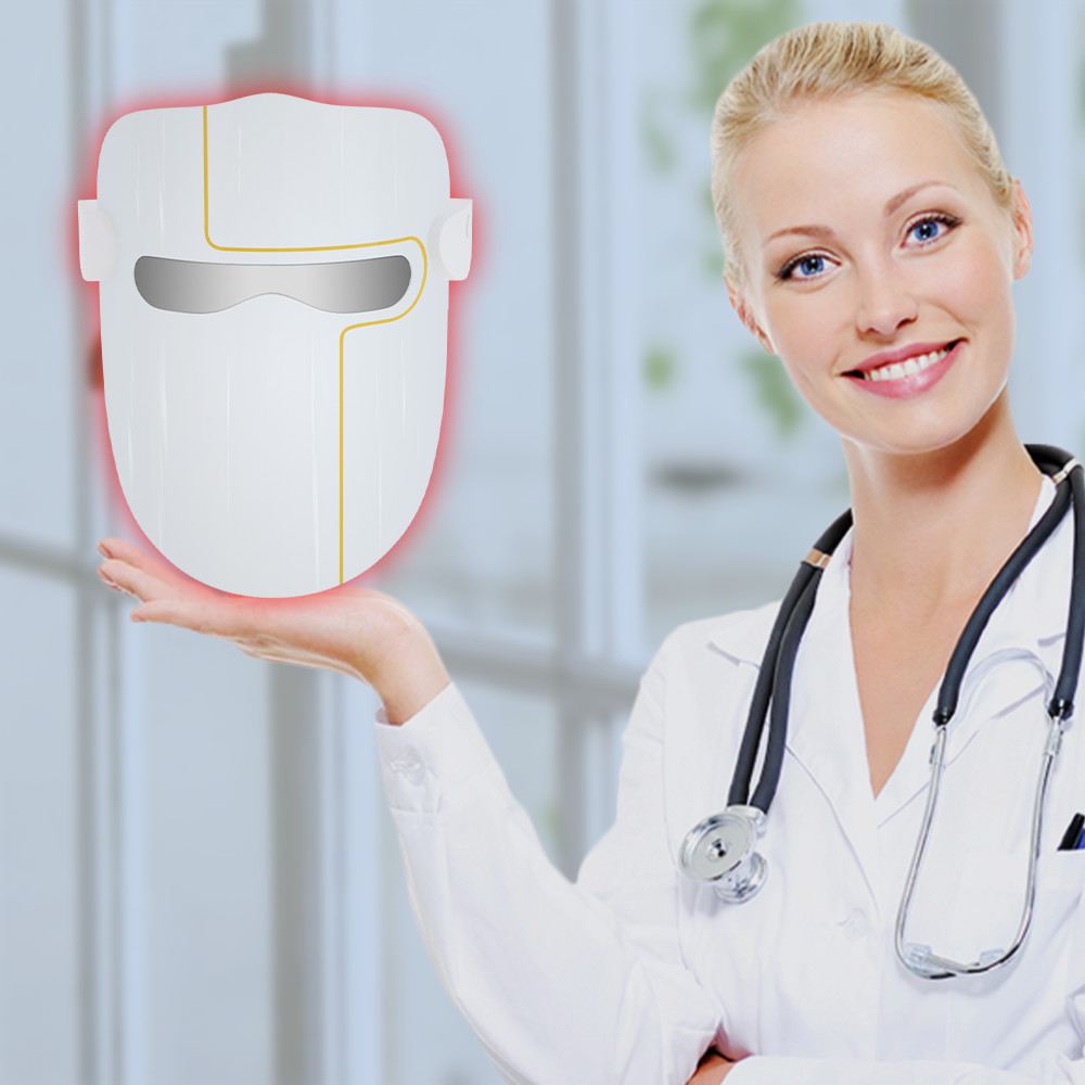 3 Color LED Light Therapy Mask BP100 Yellow Blue Red Light Face Mask
