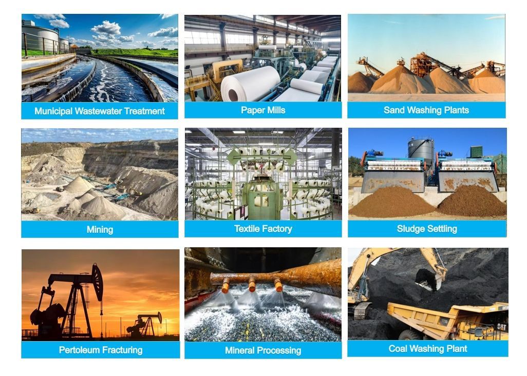 Hengfeng Wastewater Treatment Chemical Cationic Polyacrylamide Dewatering Flocculant PAM Polymer