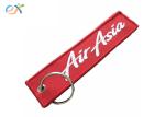 Double Sided Embroidered Keychain Twill Background Polyester Material