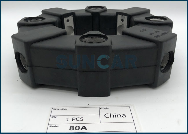 80A Excavator Hydraulic Pump Couplings Flex Coupling Rubber Black