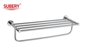 China Brass towel bar shelf double floor wholesale