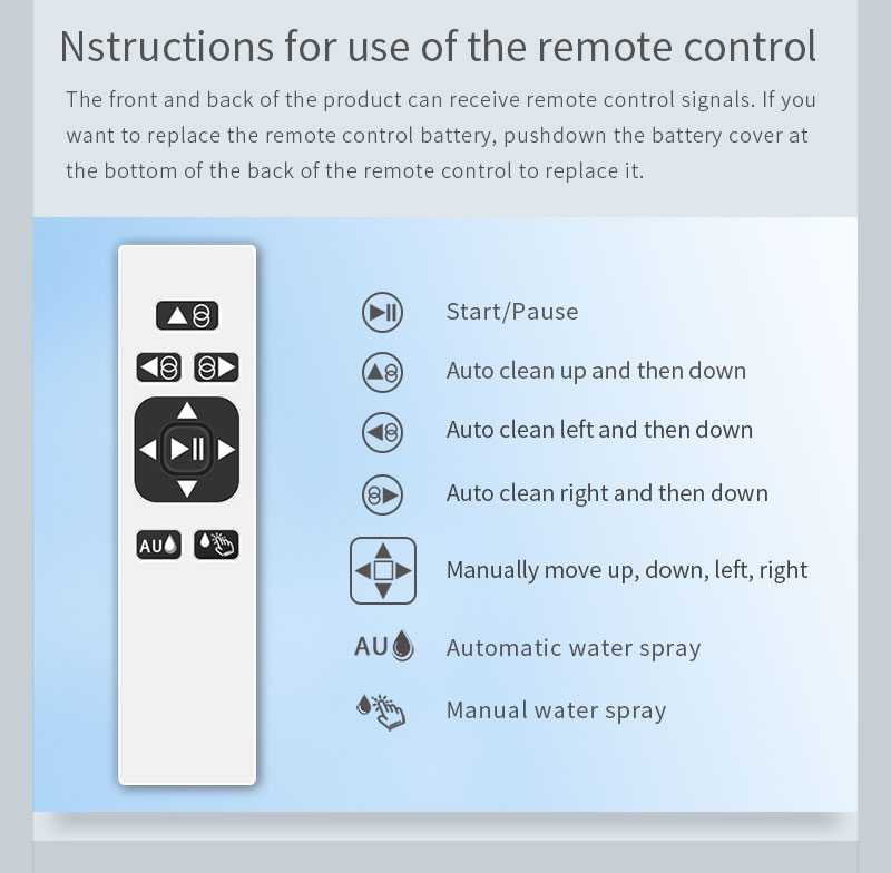 ABS Household WiFi Remote Control Smart Glass Wall Cleaner Robot Vacuum for Windows