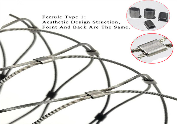 1.5mm 60mm 316 Architectural Flexible Stainless Steel Cable Netting
