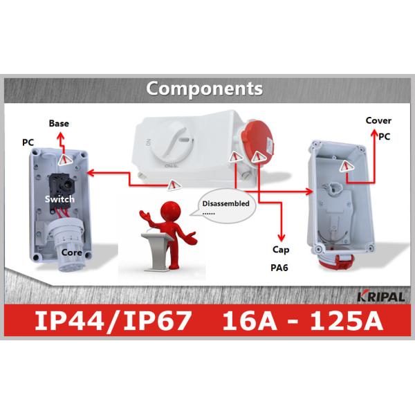 IEC CEE Power Distribution Interlocked Socket with Machanical Switch