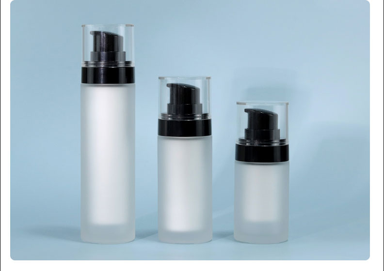 Skincare Cream Pump Bottle Transparent Round PET Bottles With Cap
