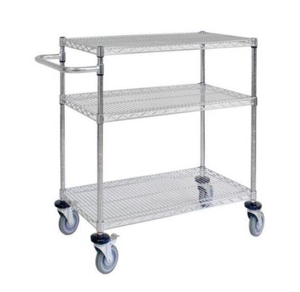 Customized Stainless Steel ESD Wire Shelf Trolley Cart Mesh Storage Antistatic Wire Trolley
