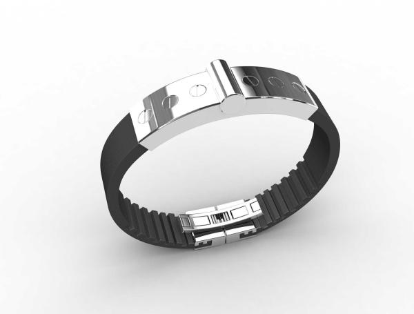 Top Quality Europe Fashion Stainless Steel Genuine Leather Silicone Bangle