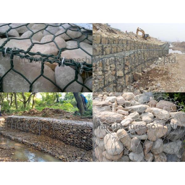 100x120mm Opening High Strength Galvanised Gabions For Dams 3.4mm Selvedge Wire Diameter