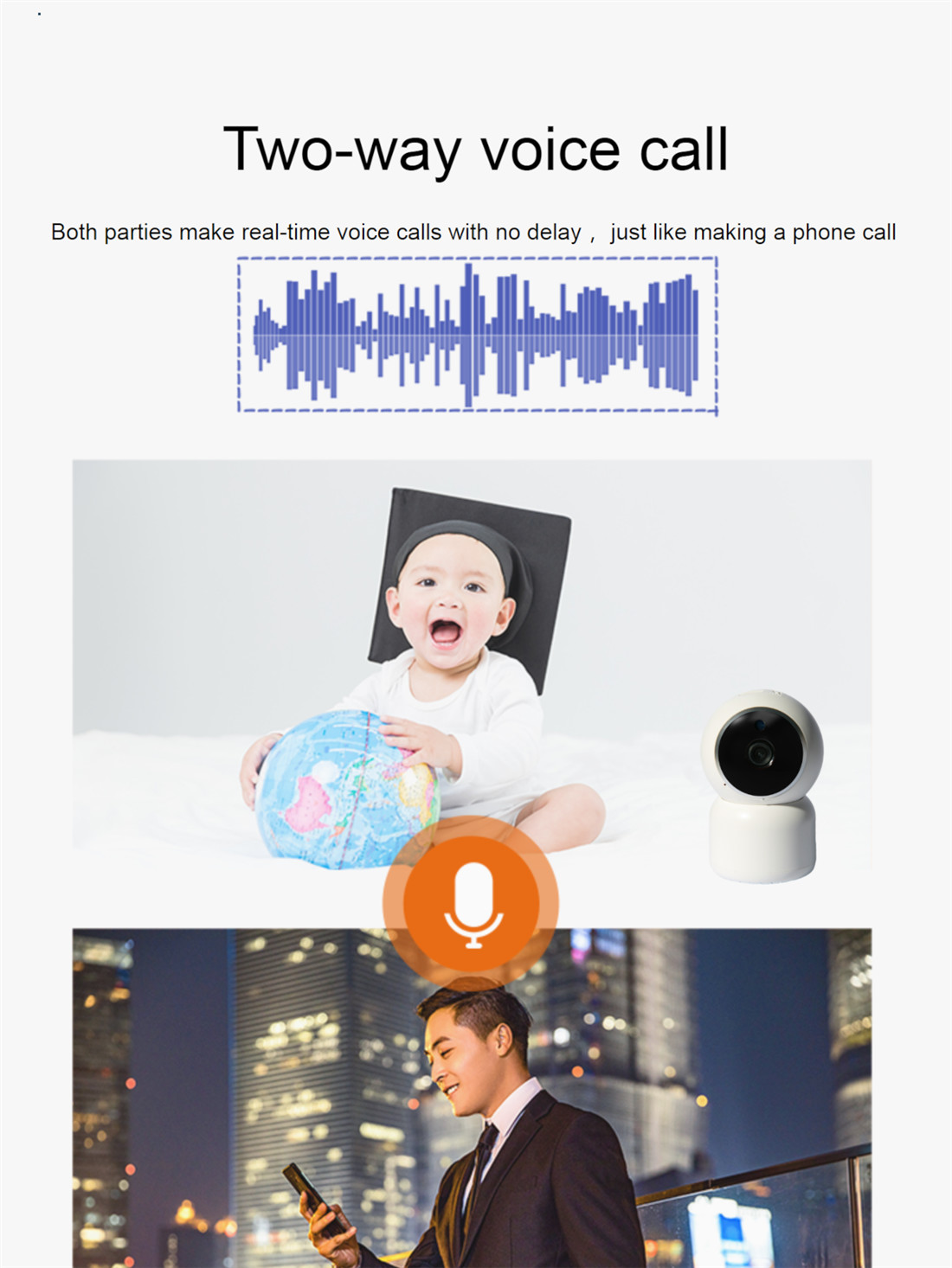 Auto-tracking Wi-Fi IP Camera 1080P Indoor Mini Camera Smartlife Wireless Mini Network Camera(JV-TY212QE(Y31))