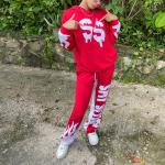 Custom Distressed Embroidery Sweatpants Tracksuit Stacked Sweat Pants Men