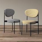 Modern Fabric Dining Room Wrought Iron Dining Chairs With Metal