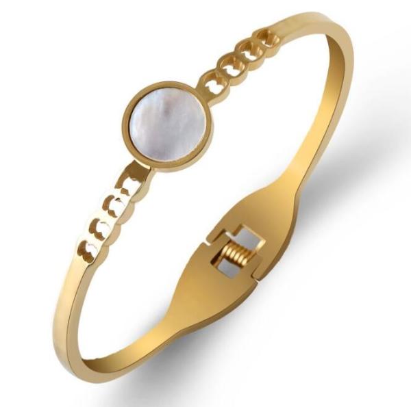 Simple Elegance Fashion Jewelry colorful Stainless Steel Bangle Bracelet For