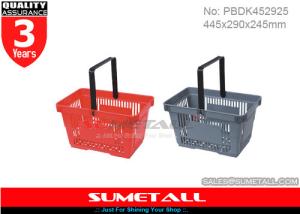 China Colorful Hand Shopping Baskets , Rolling Plastic Hand Basket 22L For Grocery Stores wholesale