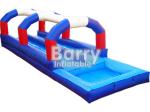 Blue / Red / White Double Lane Inflatable With Pool Animal Theme