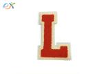 Iron On Garment Logo Letter Embroidered Badge , Chenille Embroidery Patches