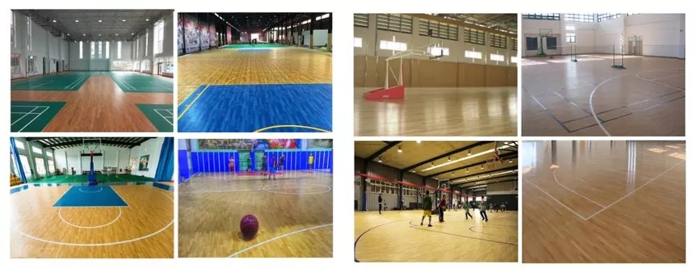Soundproof 10MM Thickness PVC Sports Flooring Basketball Court Wear Resistant