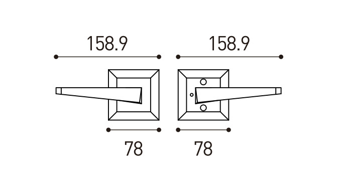 Amertop American Door Handles Square Exterior Passage Door Lever