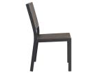 Black Outdoor Dining Armless Chair With Aluminum And Wicker For Patio