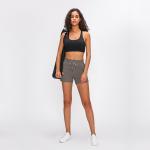 Fitness Sexy Lulu Cross Back Padded Custom Logo Workout Women's Solid Color