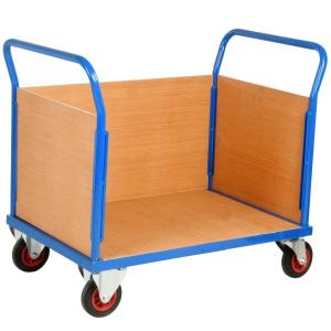 China Substantial Timber Panel Trolley 500KG Platform Cart With Sides wholesale