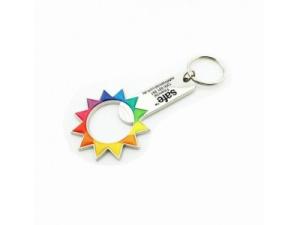 China Custom Color Sun Printed Logo Bottle Opener Key Ring,Cheap promotion gift, plastic printed logo bottle opener keychain, wholesale
