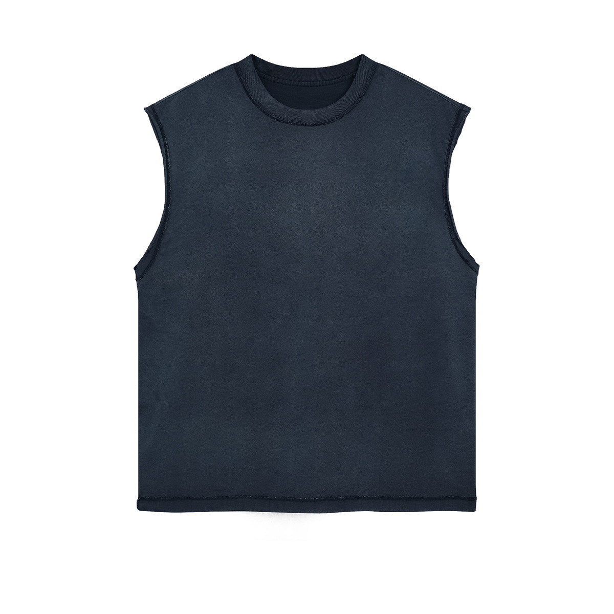 Breathable Hip Hop Style Oversized Cropped Sleeveless T Shirt Vest for Men Vintage