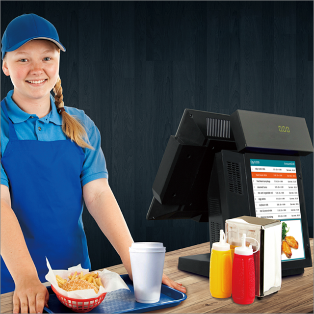 LED/VFD/12inch Customer Display Android POS Cashier Machine for Milk Tea Catering Orders