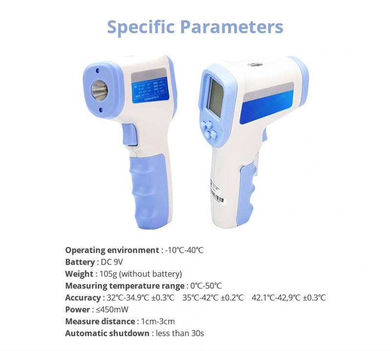 CE FDA Non Contact Medical Thermometer Infrared Temperature Gun ABS Plastic