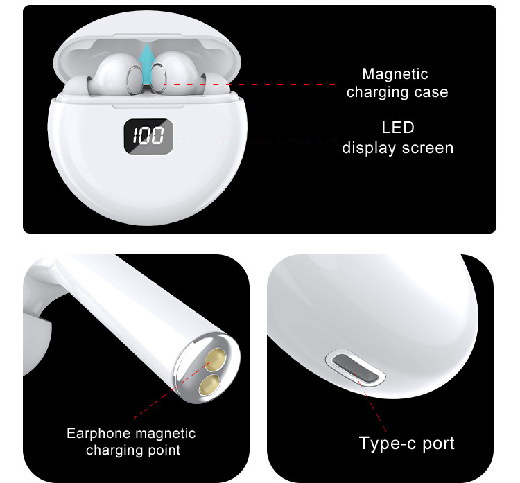 400mah BT5.0 TWS Wireless Earbuds TW13 GPS Positioning ROHS
