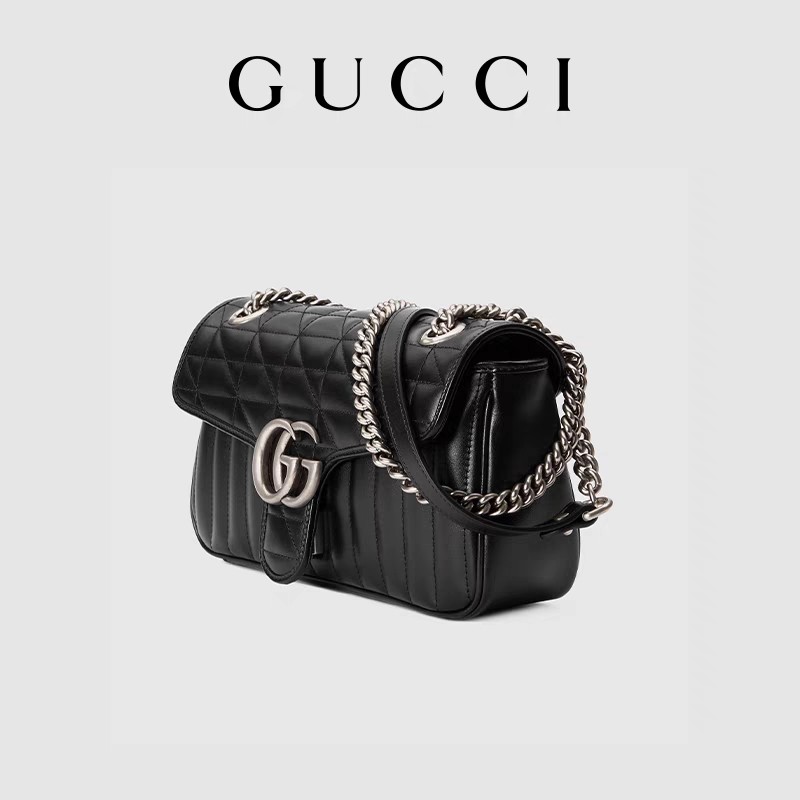 GUCCI GG Branded Messenger Bag Marmont Shoulder Bag Small Quilted Leather