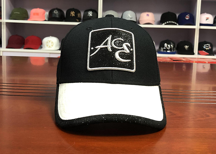 Customize ACE mix color black and white 6panel structured baseball caps hats