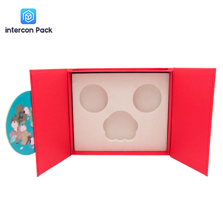 ISO9001 Folding Packaging Boxes Offset Printing 120G Red Cardboard paper