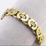 Two-tone stainless steel necklace, Men Bangle Fashion Jewelry Two Tone Stainless