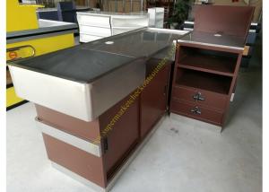 China OEM Supermarket Checkout Counter / Stainless Steel Cash Register Table wholesale