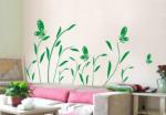 PVC Decoration Green Butterfly and Tree Wall Flower Stickers F107