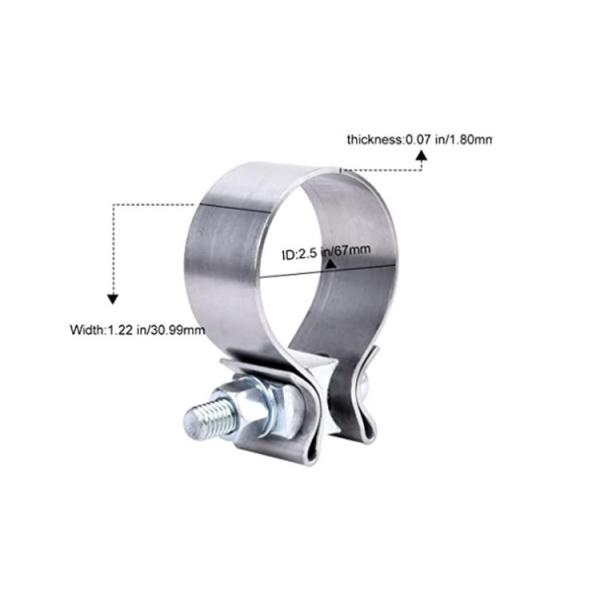Catalytic Converter Repair Parts 2.5" Narrow Band Clamp For Exhaust Tip