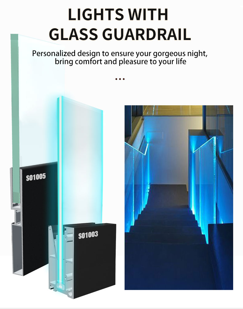 Aluminum U Shape Glass Channel Matching 10-13mm Glass Tempered Glass Balcony Enclosure