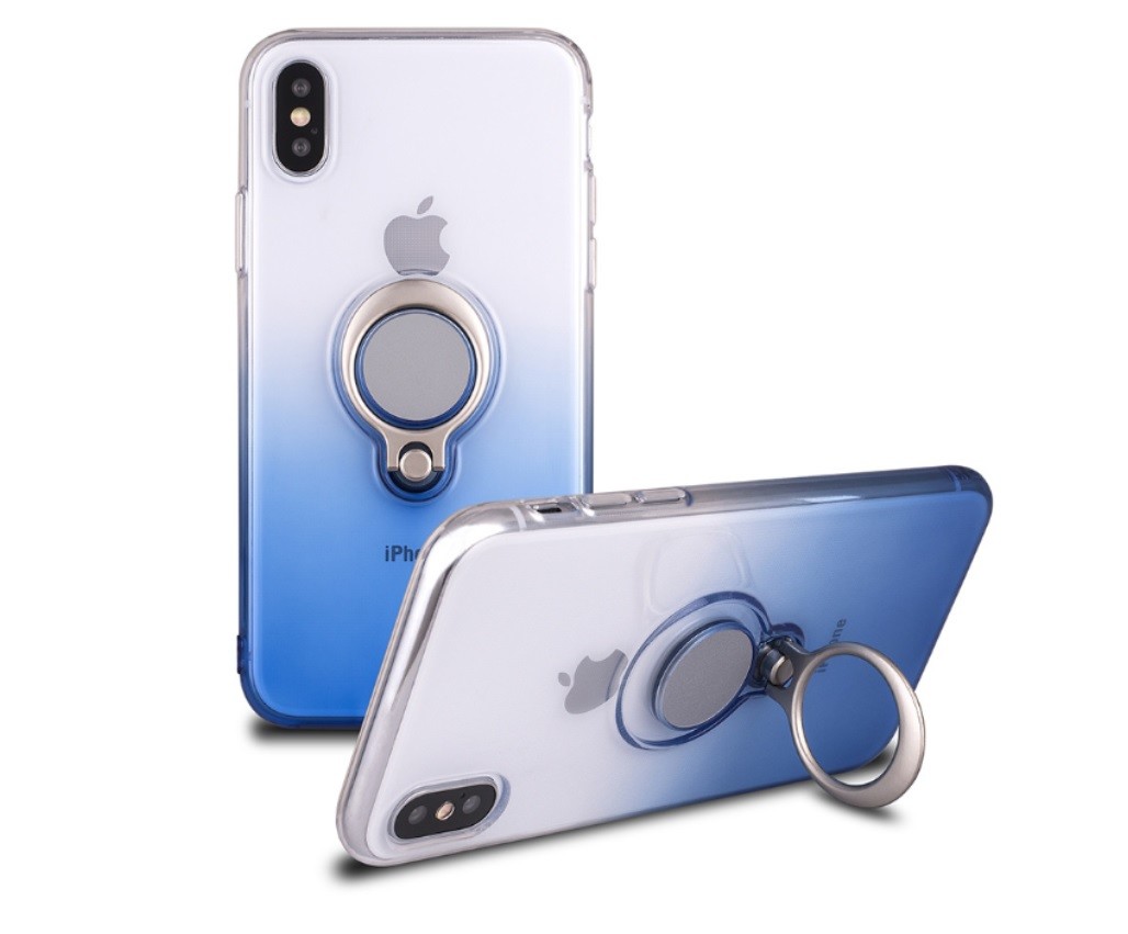 Color Gradient Ring Magnetic Car Mount Holder Soft TPU Case Back Cover For Oppo F5/A73/A79 R11S plus A5/A3S FIND X A71