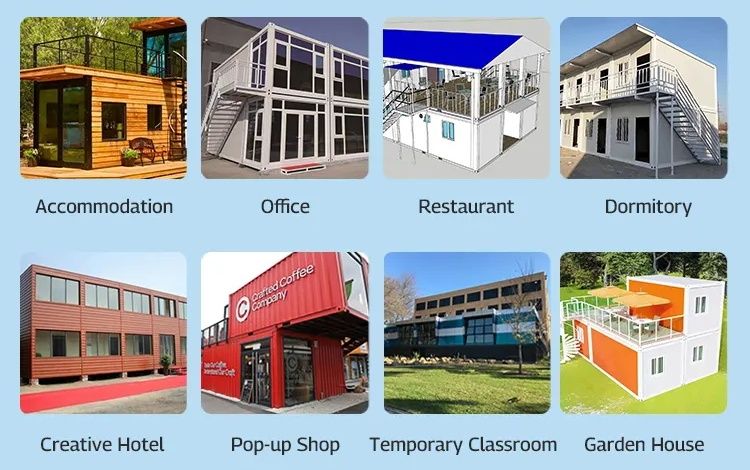 Single Package Size 600X600X300 cm and Container House for Office Building Dormitory 20 40ft Portable Cabin Bungalow