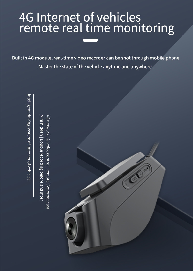 Hidden 4G Car DVR Recorder Dash Cam For Vehicle Fleet Management 128G