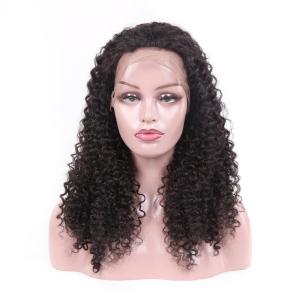 China Jet Black Real Virgin Hair Lace Wigs , 100 Human Full Lace Wigs Kinky Curly wholesale