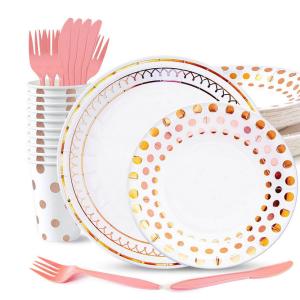 China Wedding Elegant Recyclable Environmentally Friendly Disposable Plates And Cutlery wholesale